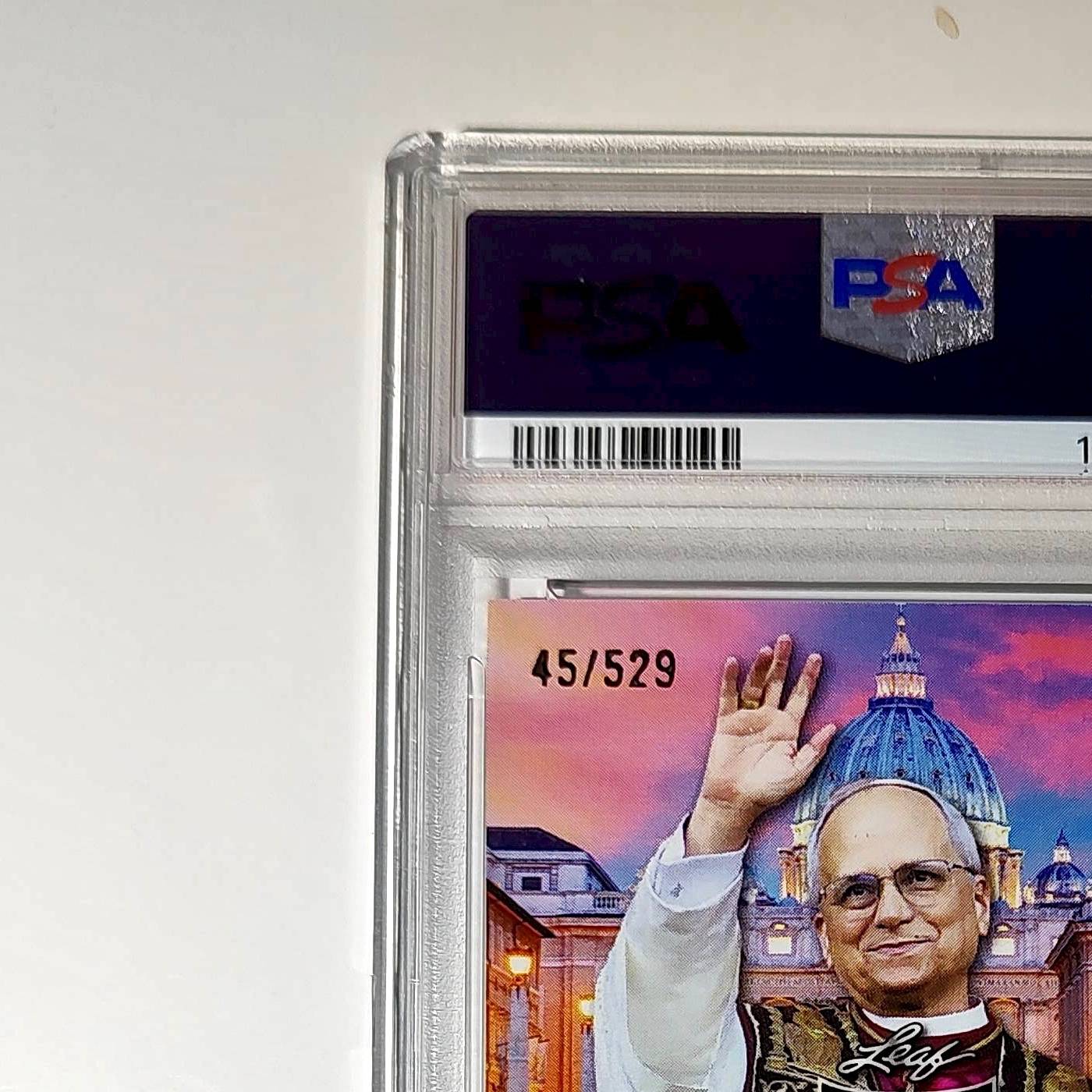 2025 Leaf Metal Pope Leo XIV 45/529 #1 Hot Dog Variant PSA 9 Mint