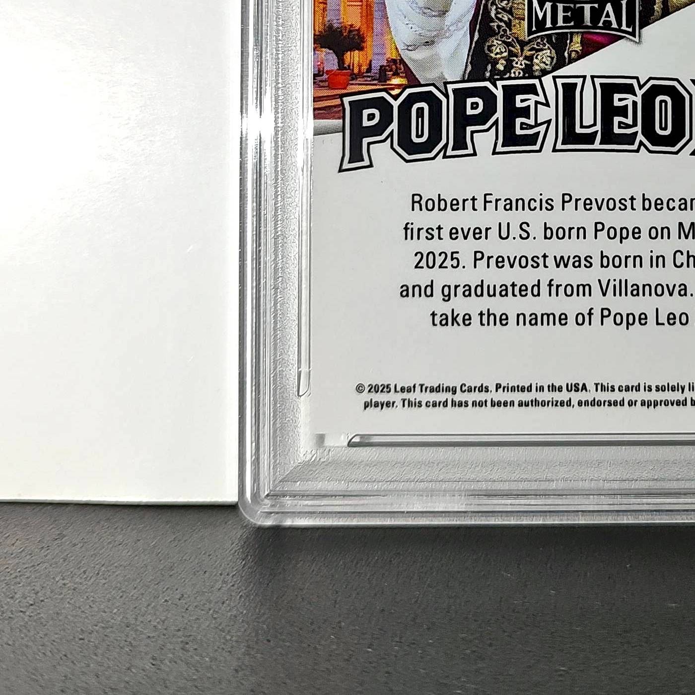 2025 Leaf Metal Pope Leo XIV 45/529 #1 Hot Dog Variant PSA 9 Mint