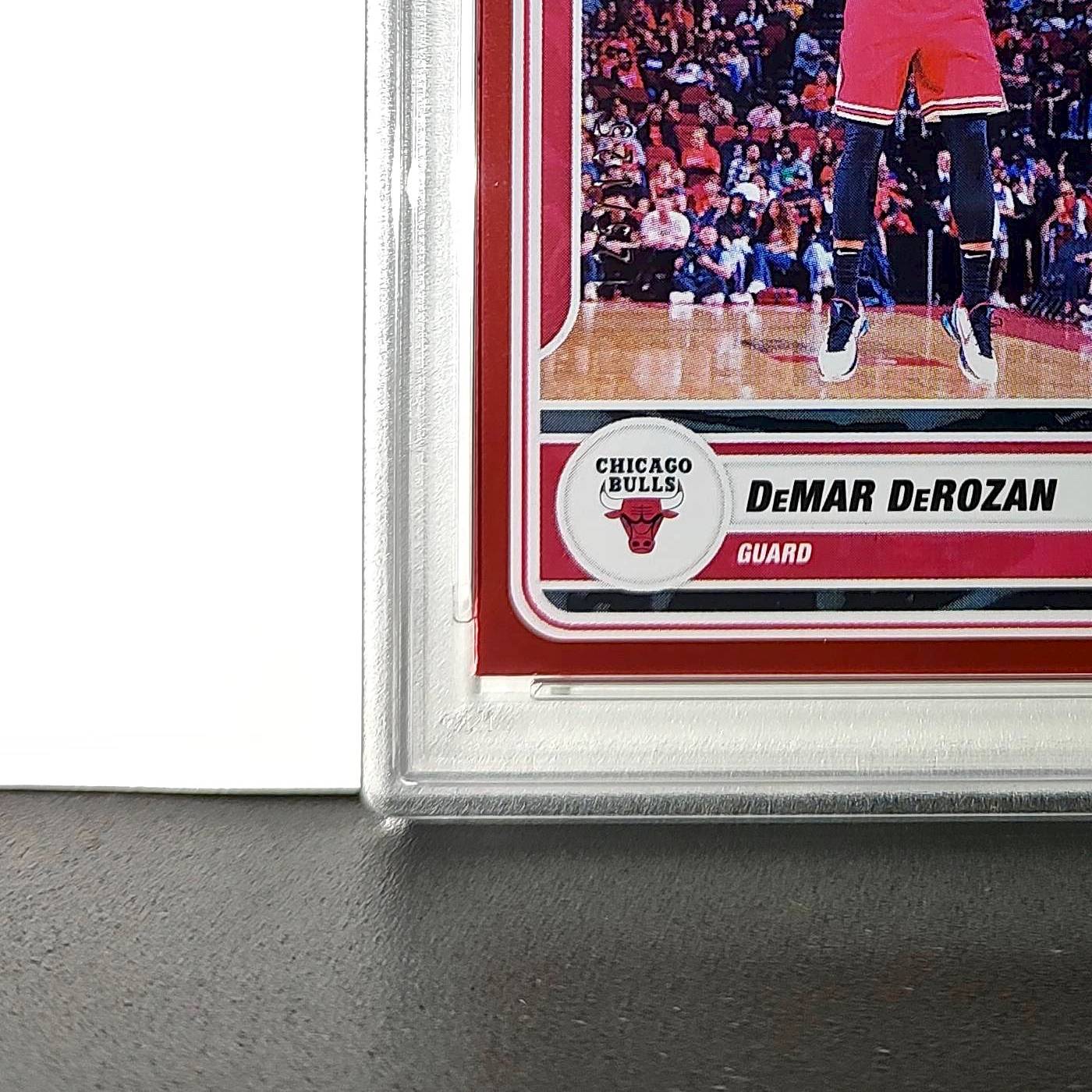 DeMar DeRozan 2023-24 Panini Sticker Cards #53 125/125 Red Foil Variant PSA 8