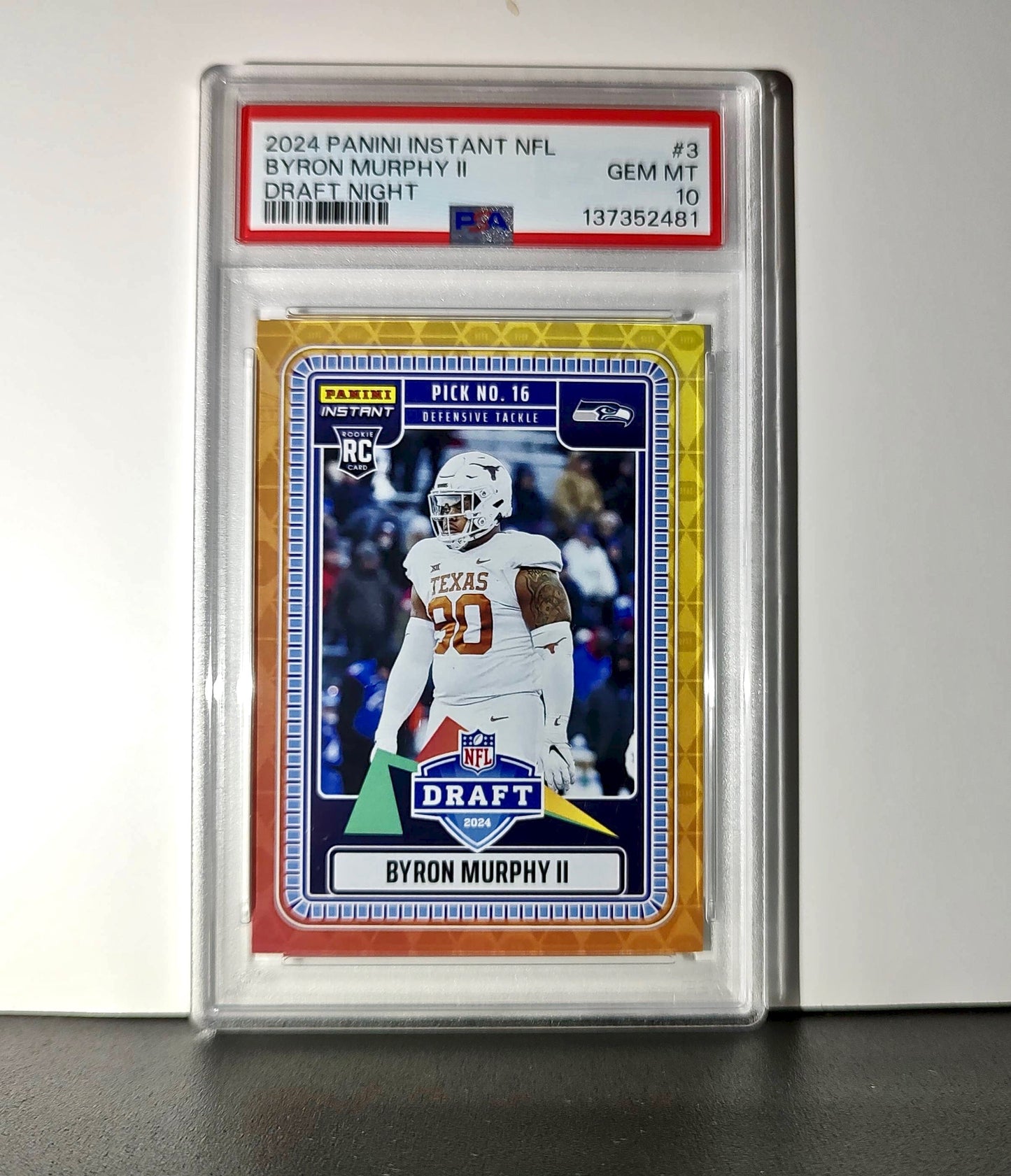 Byron Murphy II 2023 Panini Draft Night #NFLDN-3 Rookie Seattle Seahawks PSA 10