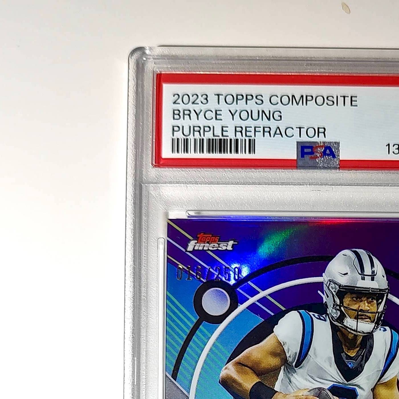 Bryce Young 2023 Topps Finest #158 Rookie Purple Refractor 016/250 PSA 9 Mint