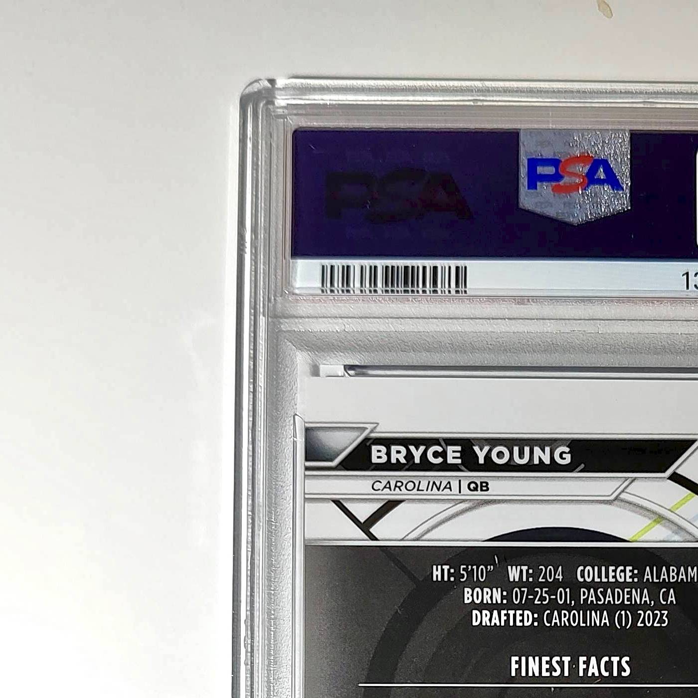 Bryce Young 2023 Topps Finest #158 Rookie Purple Refractor 016/250 PSA 9 Mint