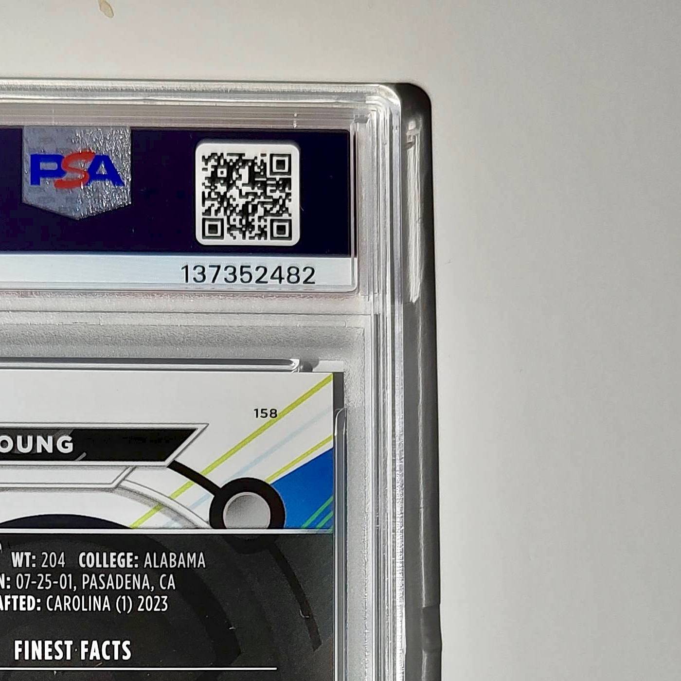 Bryce Young 2023 Topps Finest #158 Rookie Purple Refractor 016/250 PSA 9 Mint