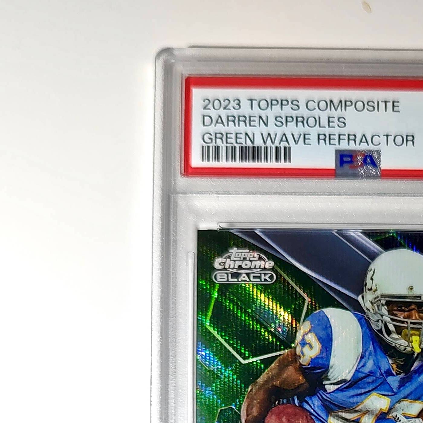 Darren Sproles 2023 Topps Chrome Black #143 Green Wave Refractor 52/99 PSA 9