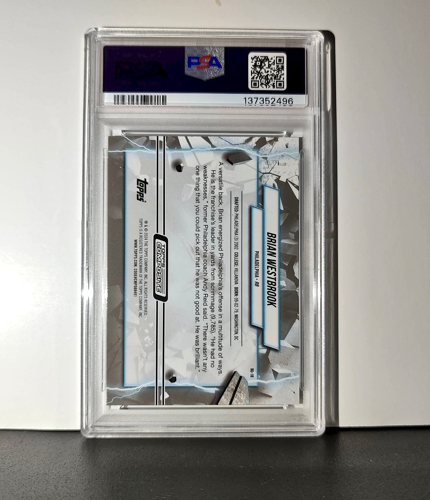 Brian Westbrook 2023 Topps Resurgence #RG-18 Gold Refractors 39/50 PSA 10 Gem