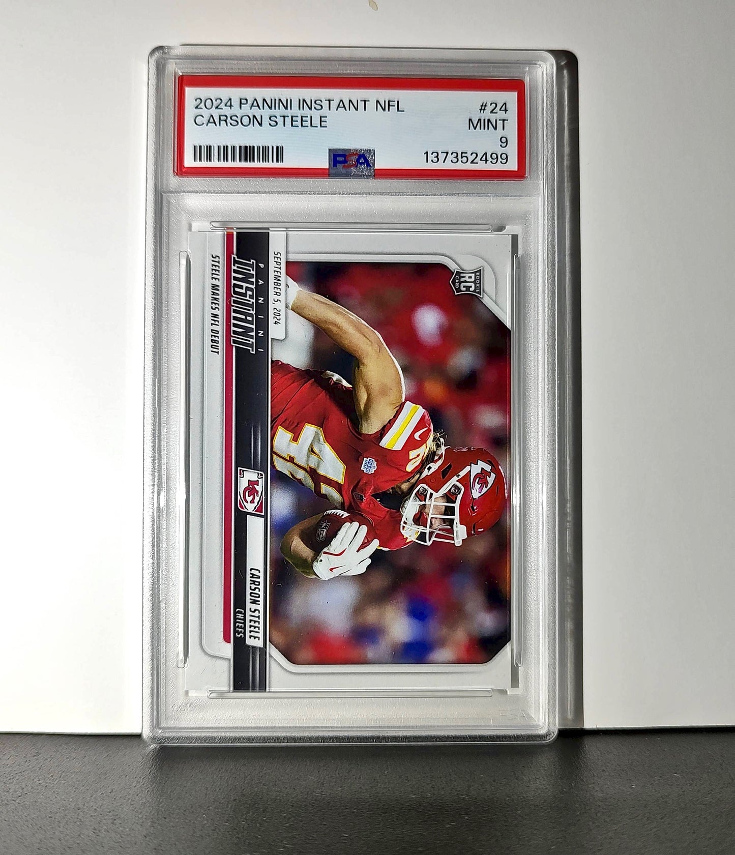Carson Steele Rookie 2024 Panini Instant NFL #24 PSA 9 Mint