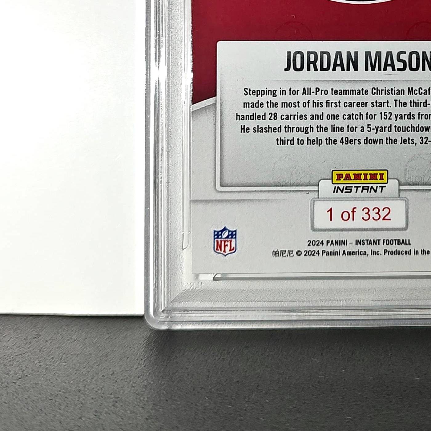 Jordan Mason Rookie 2024 Panini Instant NFL #34 PSA 9 Mint