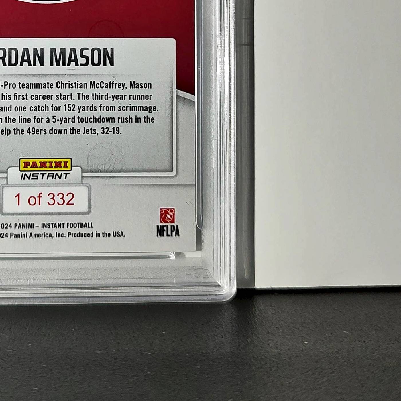 Jordan Mason Rookie 2024 Panini Instant NFL #34 PSA 9 Mint