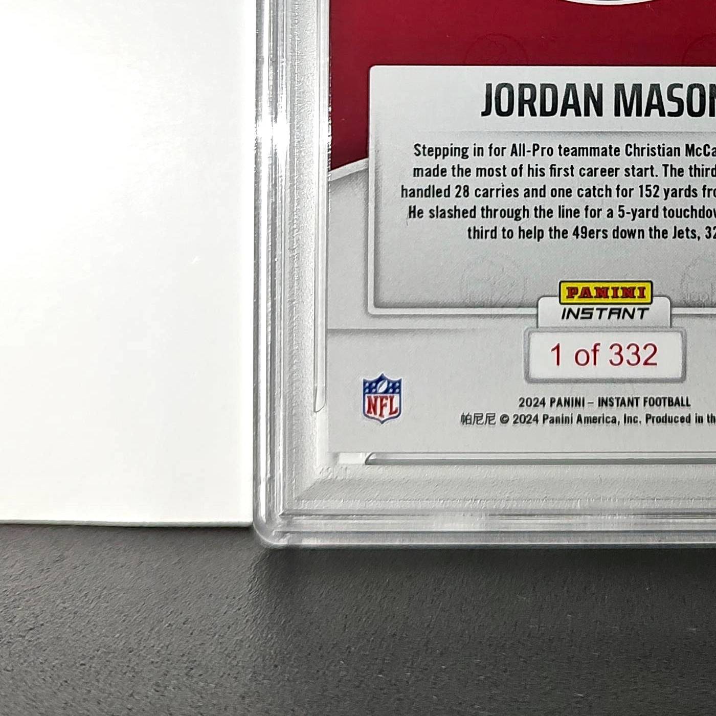 Jordan Mason Rookie 2024 Panini Instant NFL #34 PSA 10 Gem Mint
