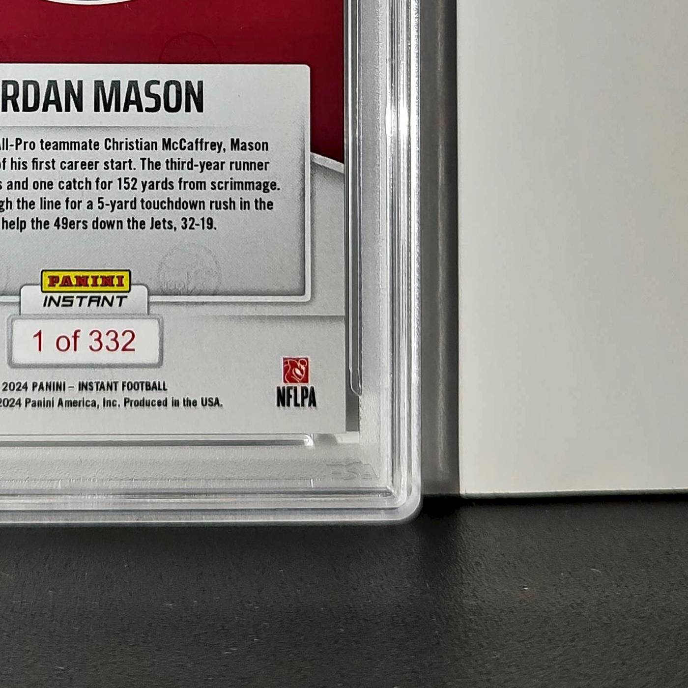 Jordan Mason Rookie 2024 Panini Instant NFL #34 PSA 10 Gem Mint