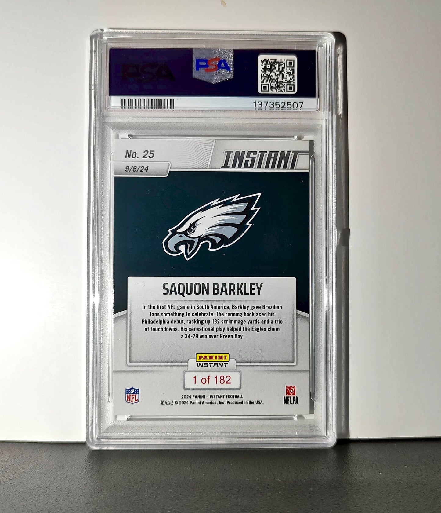 Saquon Barkley Rookie 2024 Panini Instant NFL #25 PSA 10 Gem Mint