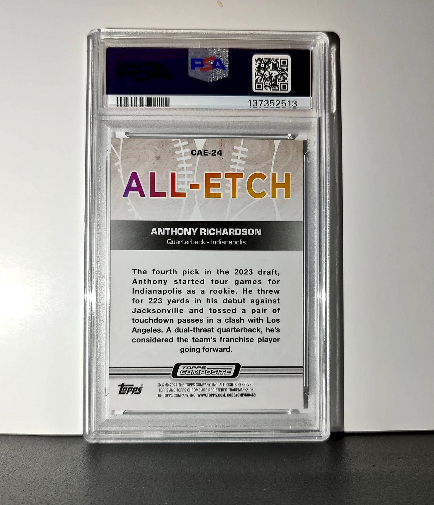 Anthony Richardson Rookie 2023 Topps Chrome ALL-ETCH #CAE-24 PSA 10 Gem Mint