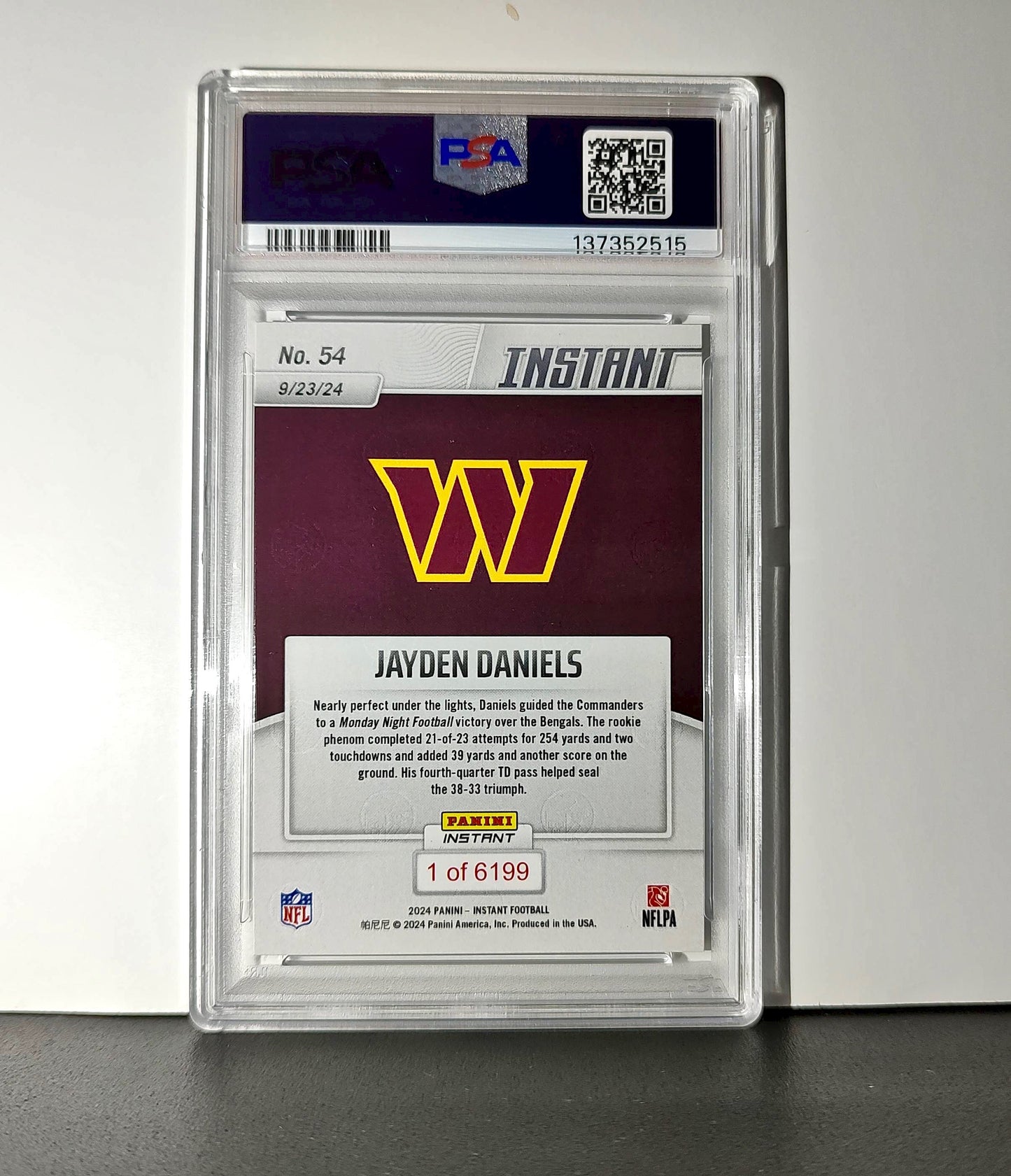 Jayden Daniels Rookie 2024 Panini Instant NFL #54 PSA 10 Gem Mint