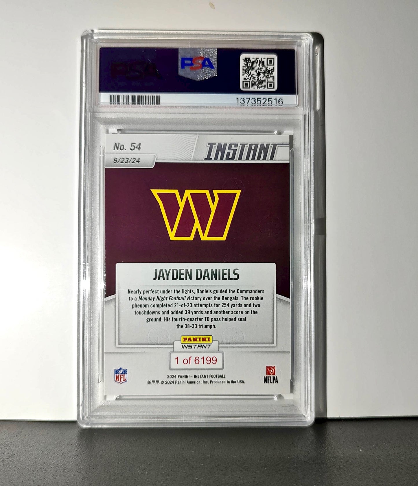 Jayden Daniels 2024 Panini Instant NFL Rookie #54 PSA 10 Gem Mint