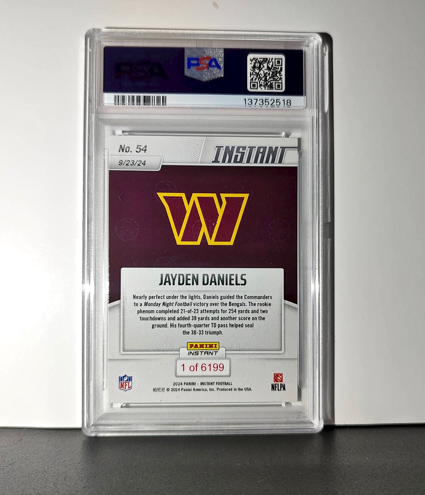 Jayden Daniels Rookie 2024 Panini Instant NFL #54 PSA 10 Gem Mint