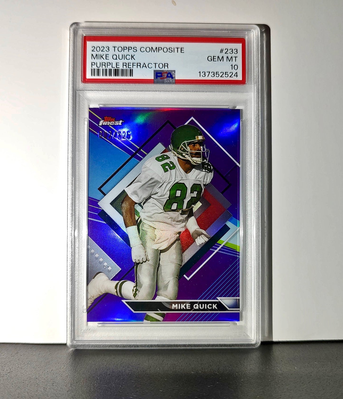 Mike Quick 2023 Topps Finest 002/125 #233 Purple Refractor PSA 10 Gem Mint