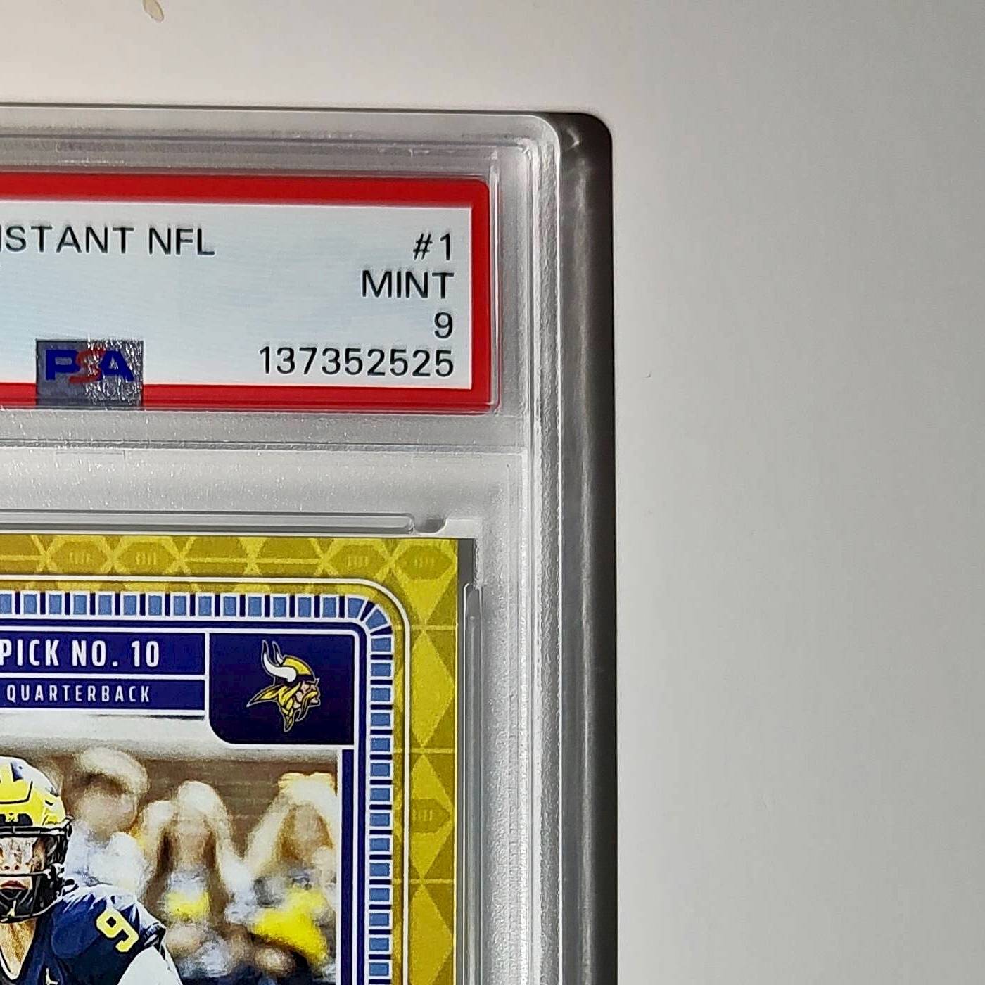 J.J. McCarthy 2023 Panini Instant Draft Night #NFLDN-1 PSA 9 Mint