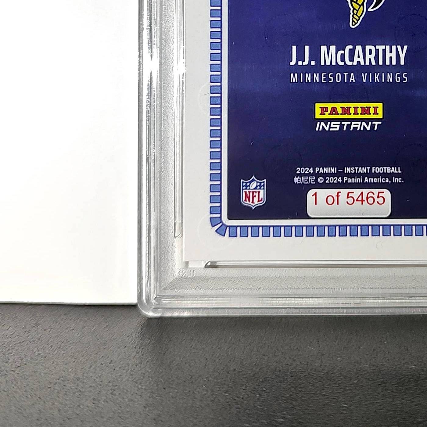 J.J. McCarthy 2023 Panini Instant Draft Night #NFLDN-1 PSA 9 Mint