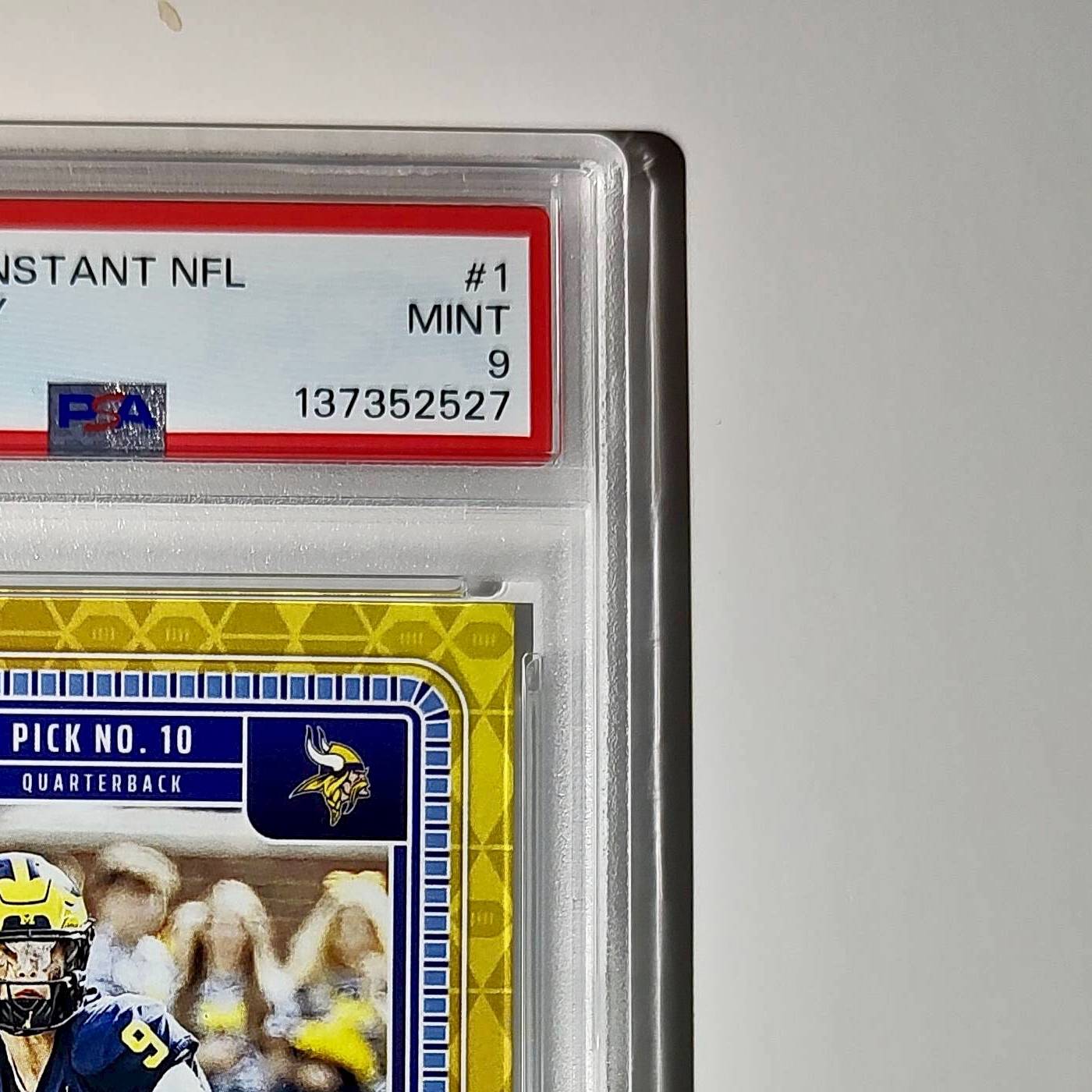 J.J. McCarthy 2023 Panini Instant Draft Night #NFLDN-1 PSA 9 Mint