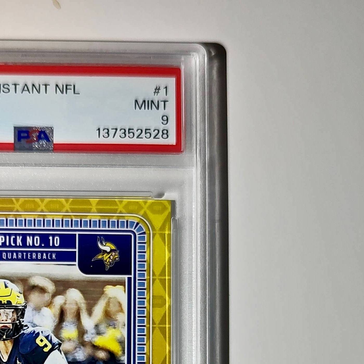 J.J. McCarthy 2023 Panini Instant Draft Night #NFLDN-1 PSA 9 Mint