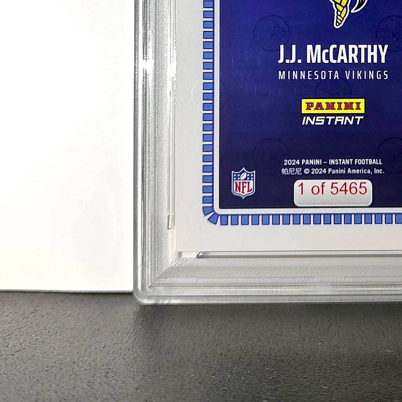 J.J. McCarthy 2023 Panini Instant Draft Night #NFLDN-1 PSA 9 Mint