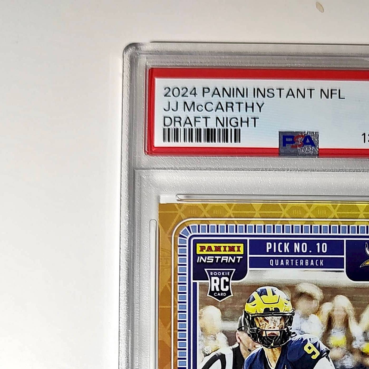 J.J. McCarthy 2023 Panini Instant Draft Night #NFLDN-1 PSA 9 Mint