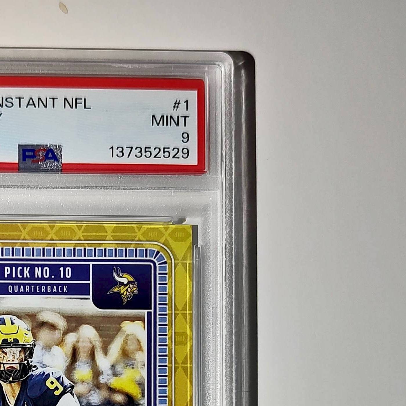 J.J. McCarthy 2023 Panini Instant Draft Night #NFLDN-1 PSA 9 Mint
