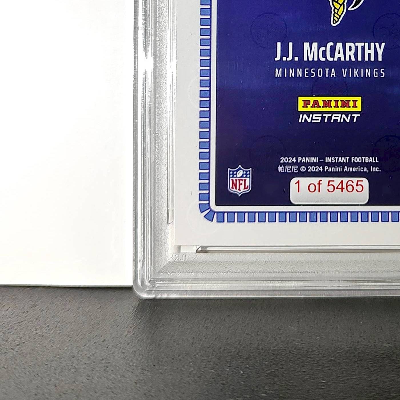 J.J. McCarthy 2023 Panini Instant Draft Night #NFLDN-1 PSA 9 Mint