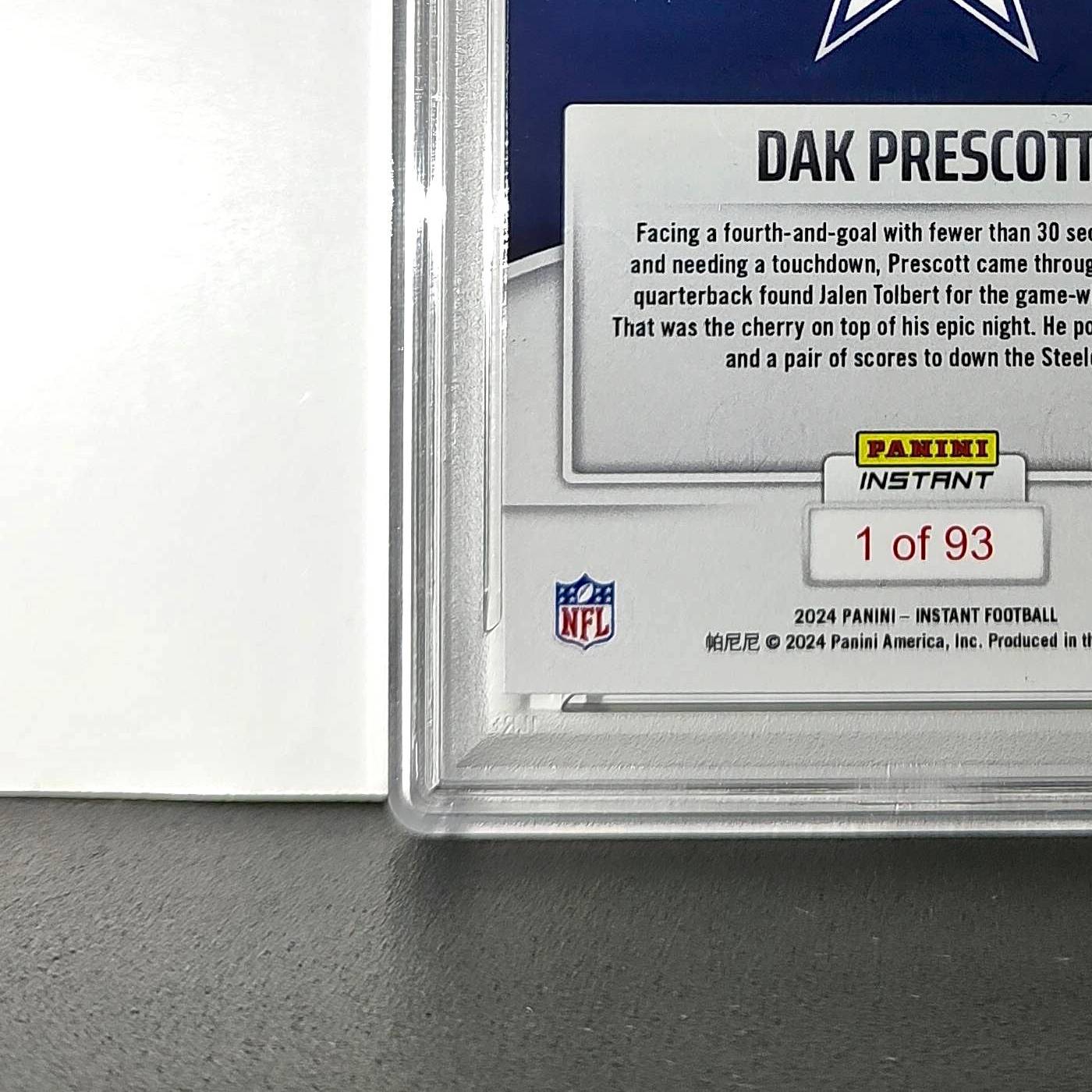 Dak Prescott Rookie 2024 Panini Instant NFL #76 PSA 10 Gem Mint