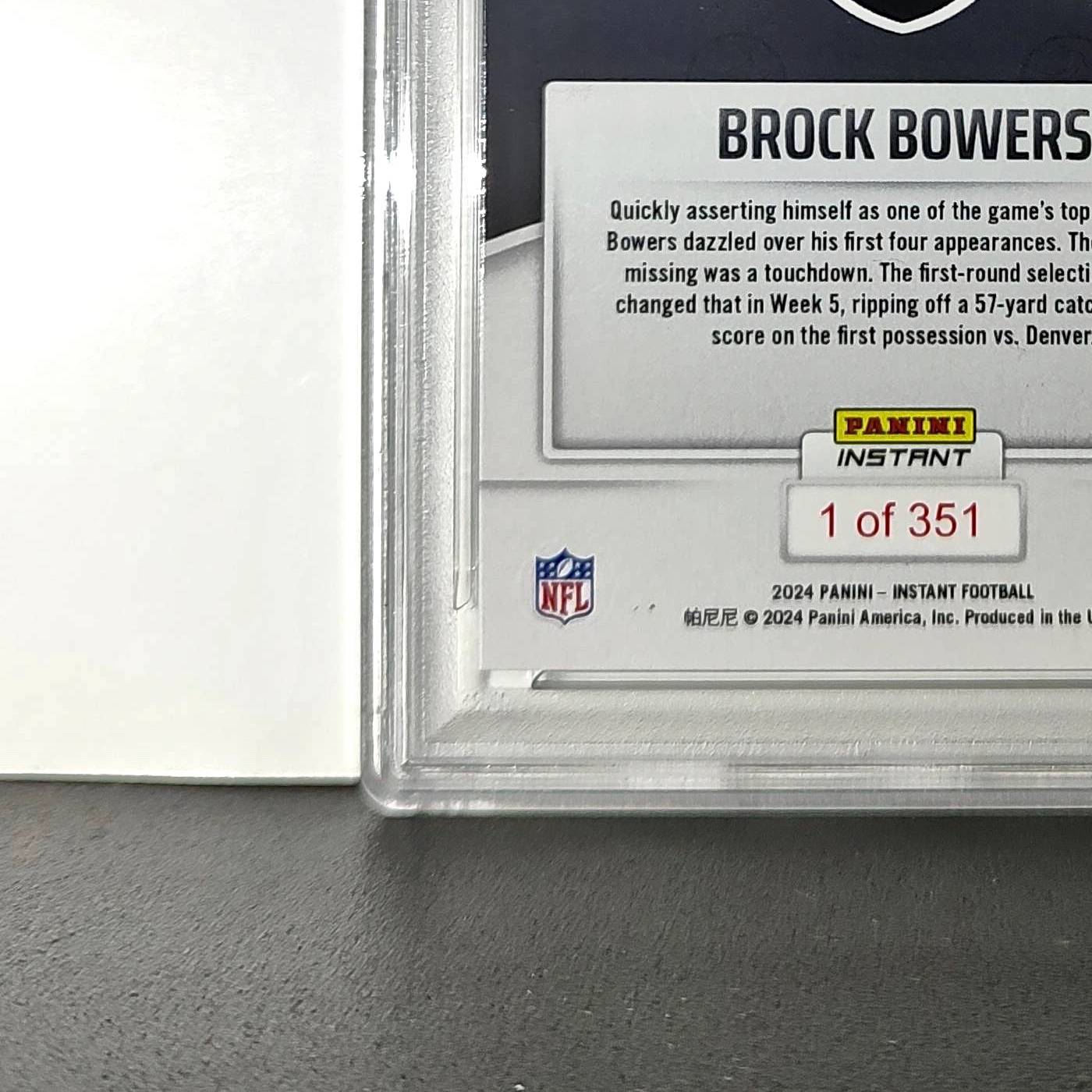 Brock Bowers Rookie 2024 Panini Instant NFL #77 PSA 8 NM-MT