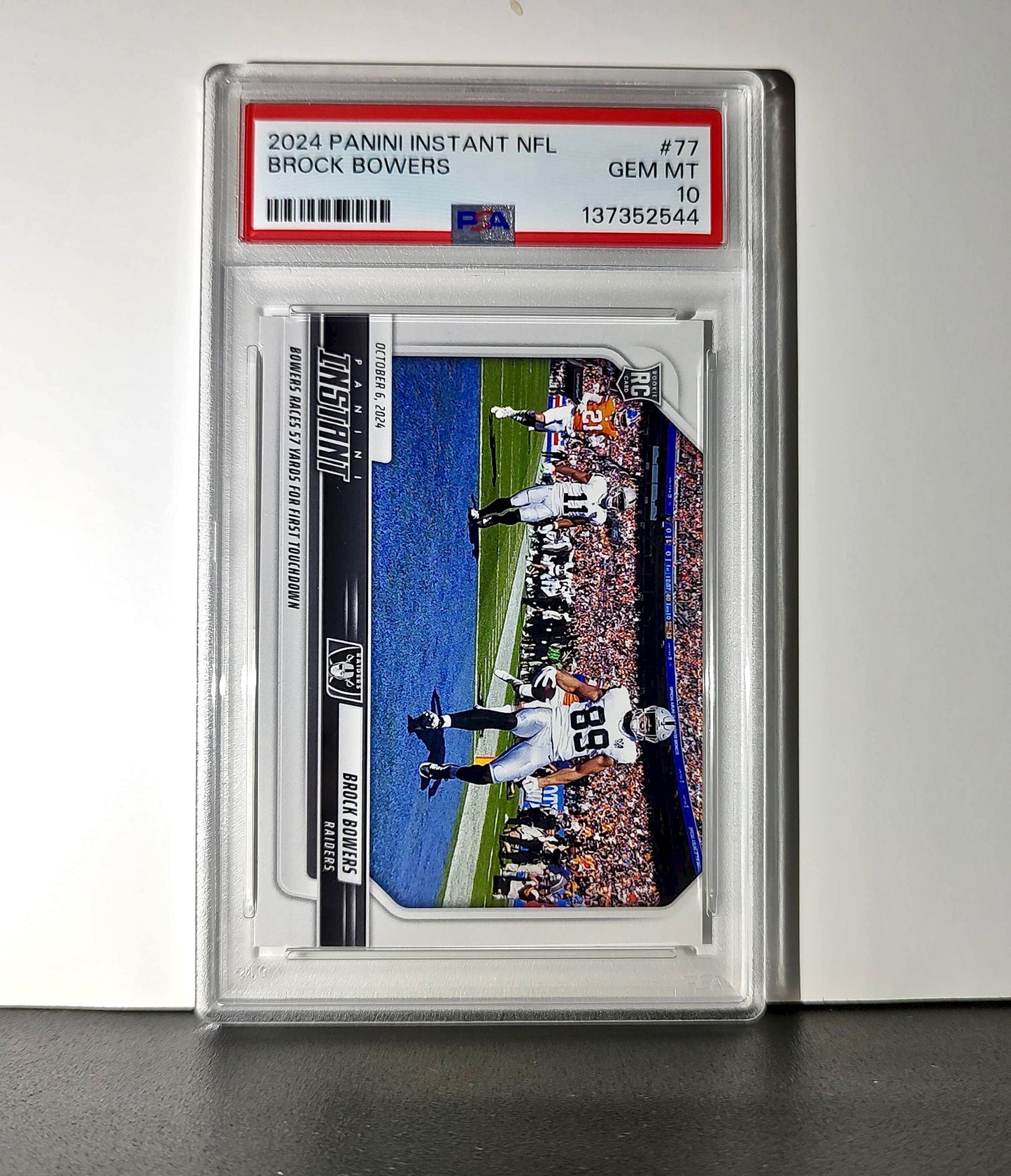 Brock Bowers Rookie 2024 Panini Instant NFL #77 PSA 10 Gem Mint
