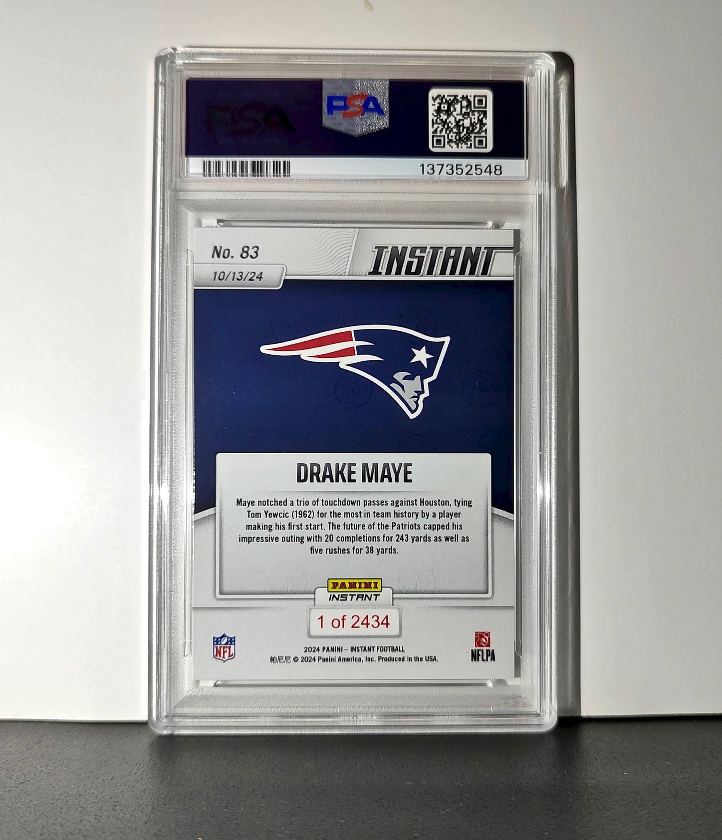 Drake Maye Rookie 2024 Panini Instant NFL #83 PSA 10 Gem Mint