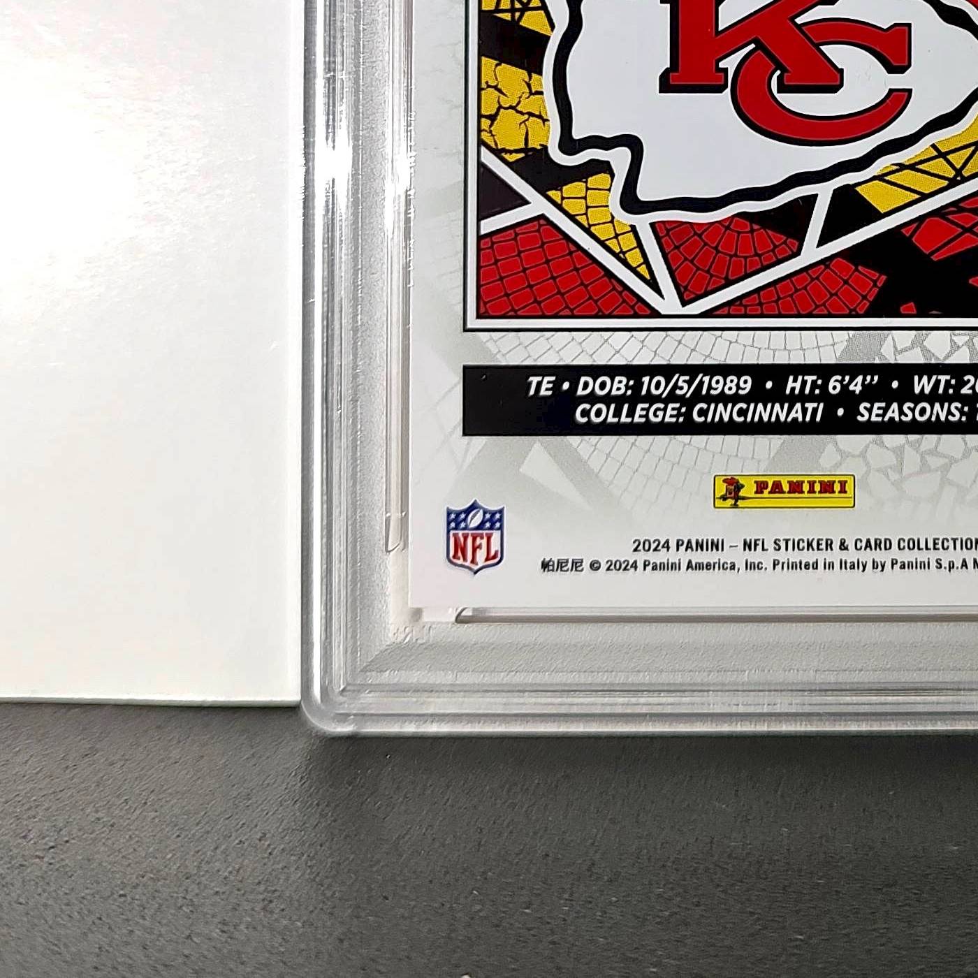 Travis Kelce 2024 Panini Sticker Collection 026/049 #1 Bronze Foil PSA 9 Mint