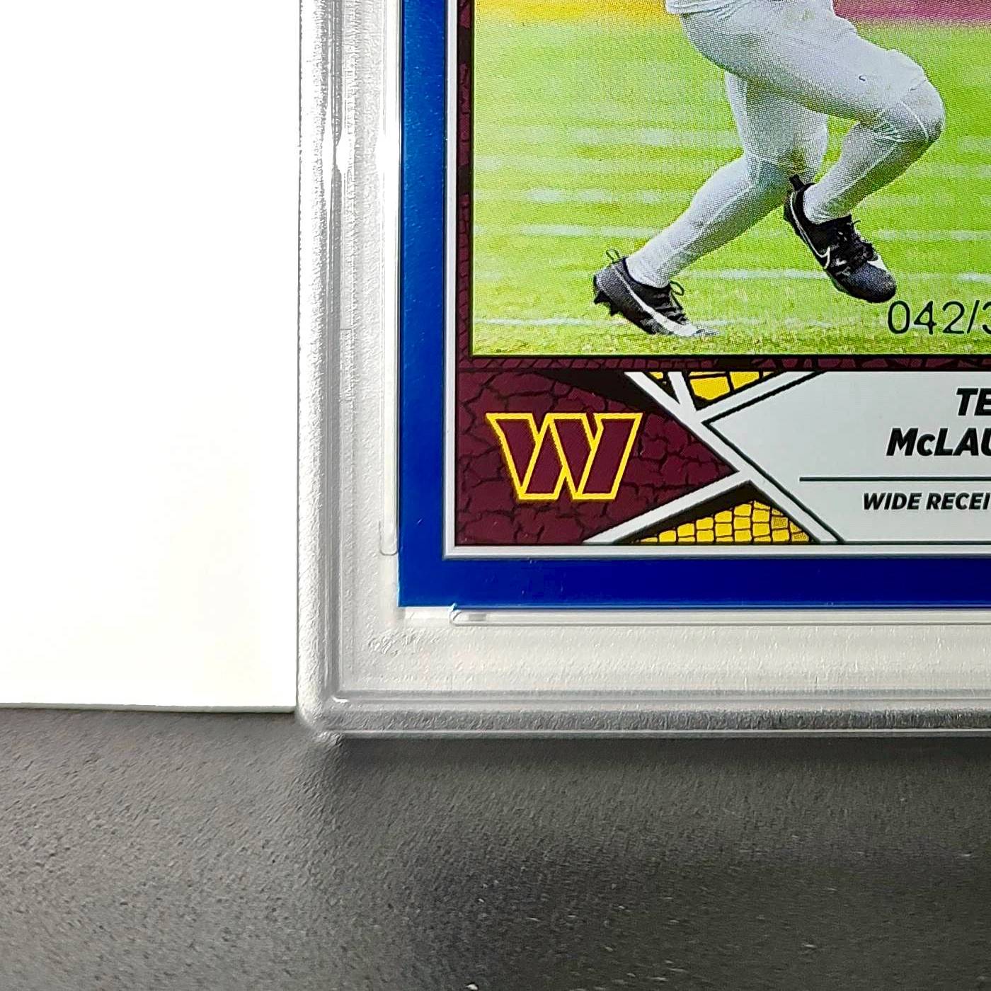 Terry McLaurin 2024 Panini Sticker Collection 042/349 #58 Blue Foil PSA 9 Mint