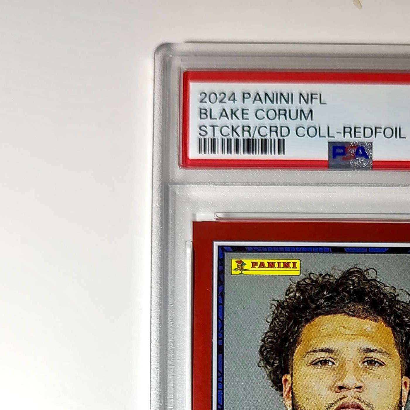 Blake Corum 2024 Panini Sticker Collection 127/299 #95 Red Foil PSA 10 Gem Mint