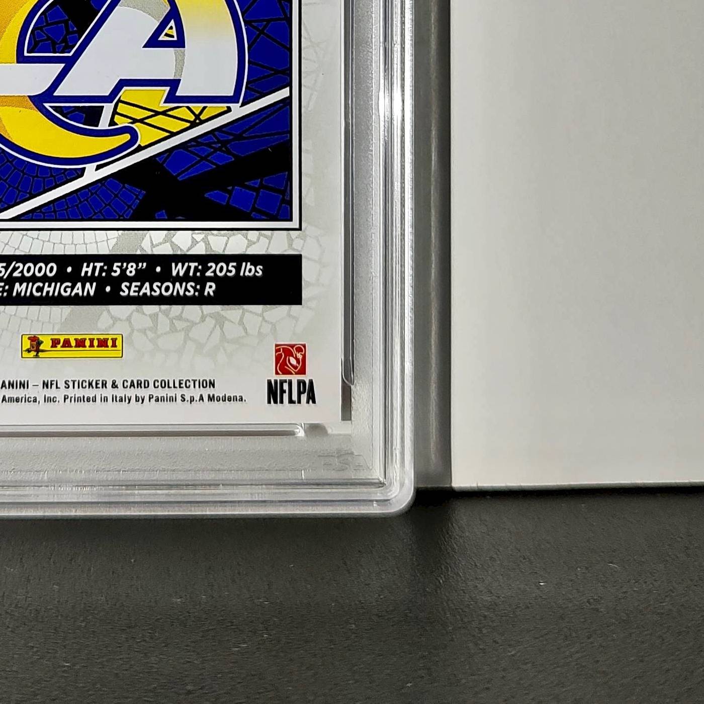 Blake Corum 2024 Panini Sticker Collection 127/299 #95 Red Foil PSA 10 Gem Mint