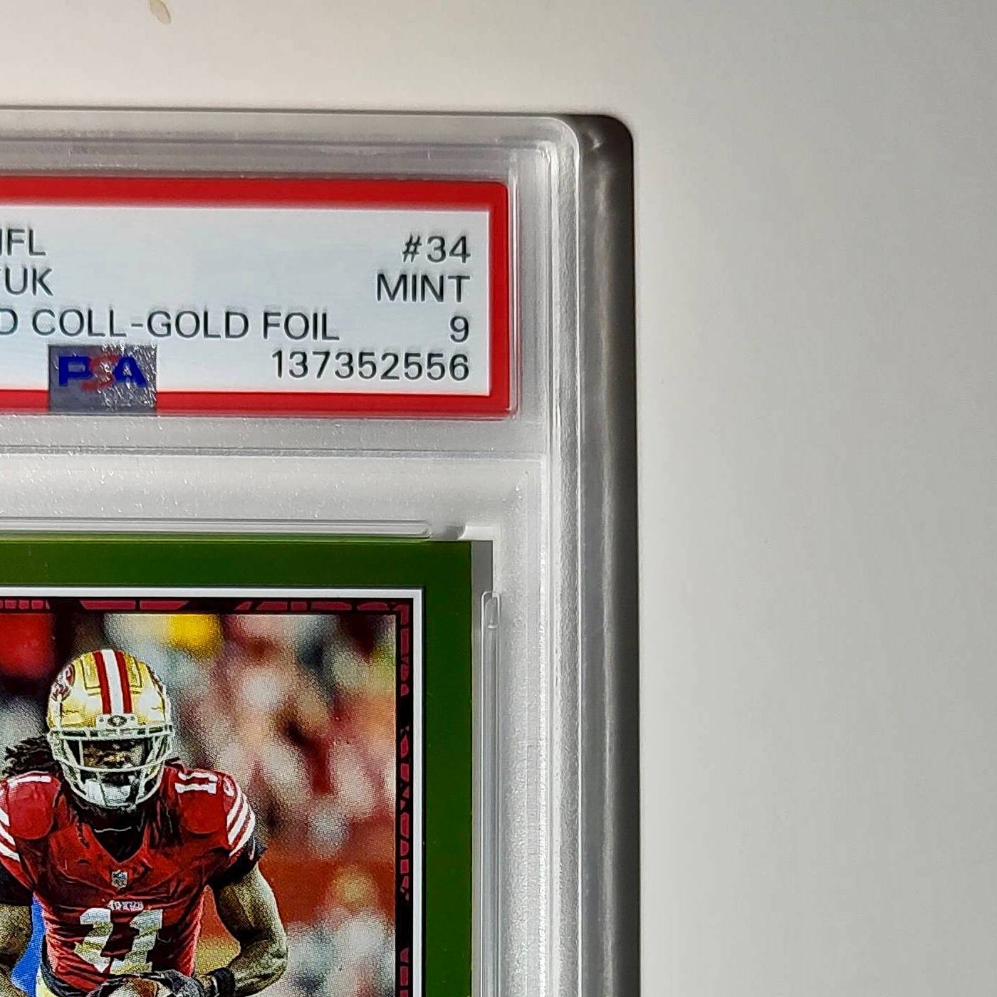 Brandon Aiyuk 2024 Panini Sticker Collection 006/010 #34 Gold Foil PSA 9 Mint
