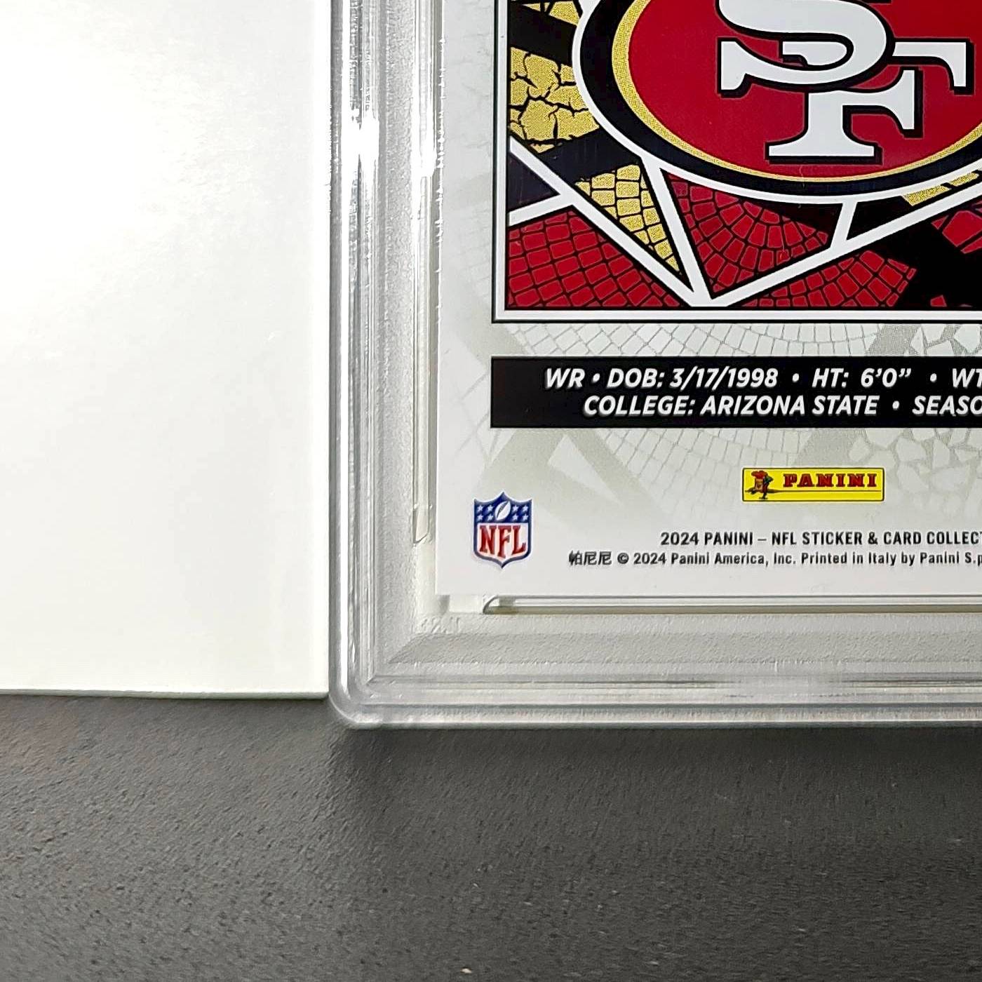 Brandon Aiyuk 2024 Panini Sticker Collection 006/010 #34 Gold Foil PSA 9 Mint