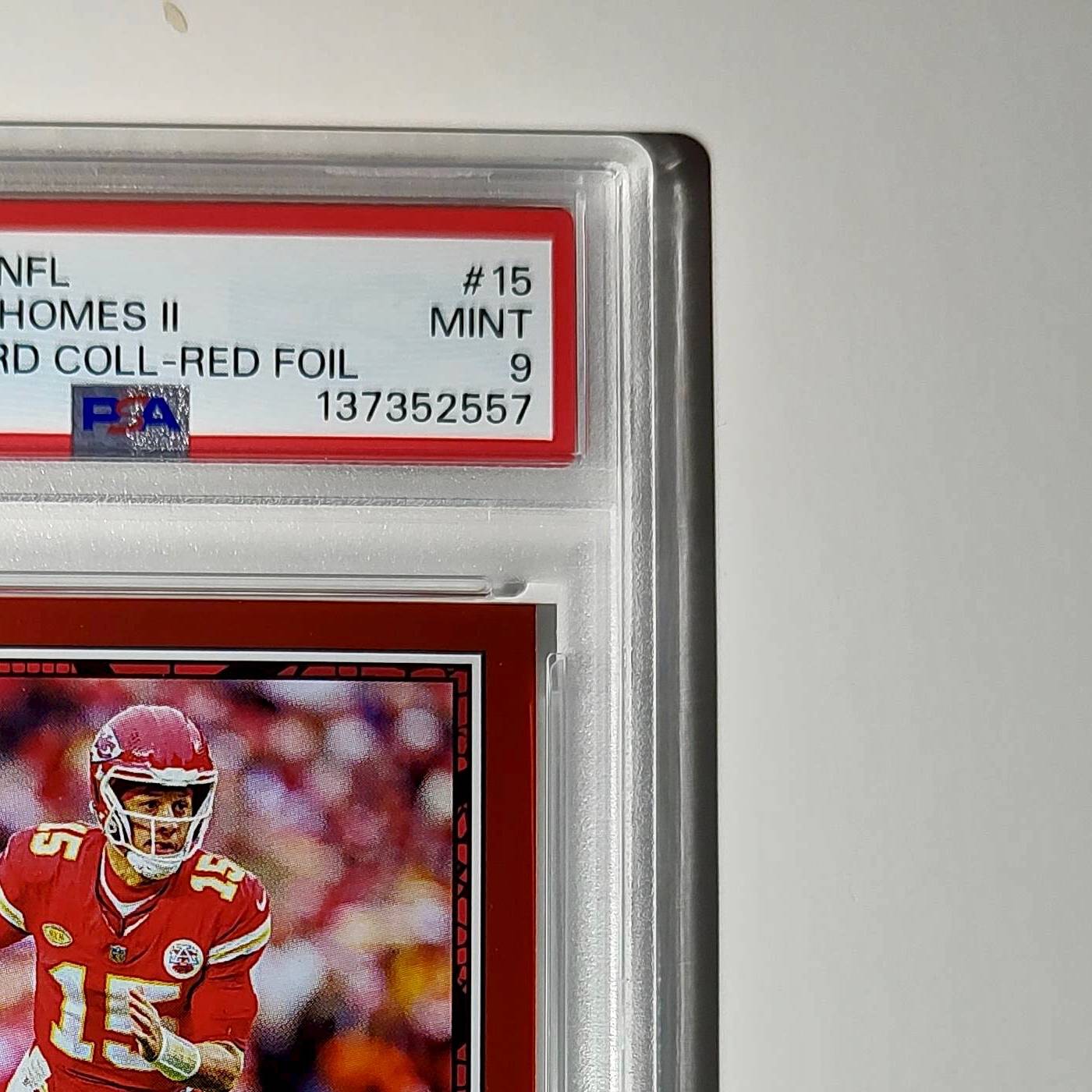 Patrick Mahomes 2024 Panini Sticker Collection 187/299 #15 Red Foil PSA 9 Mint