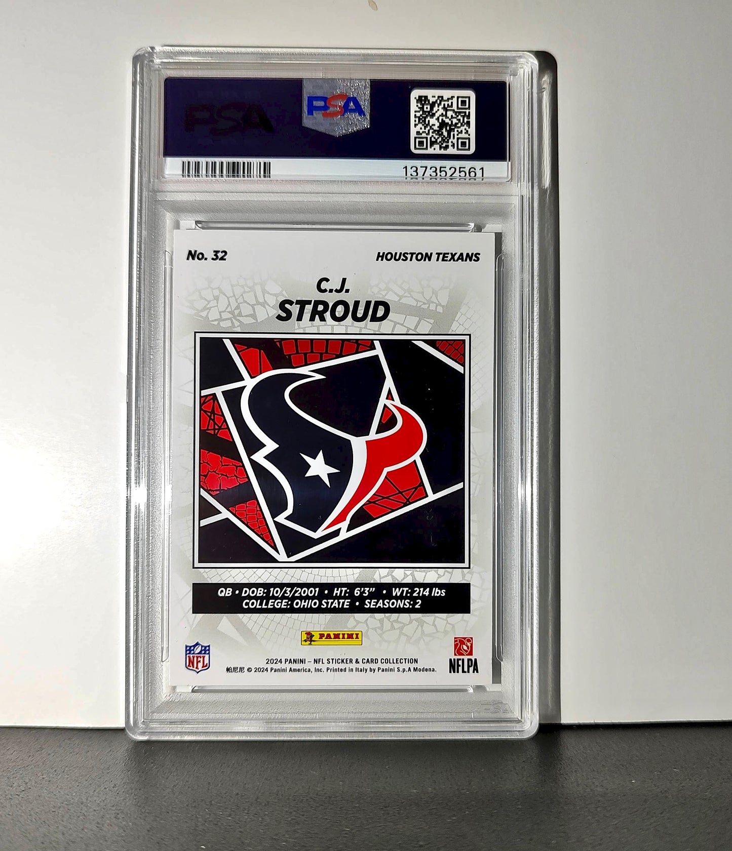 C.J. Stroud 2024 Panini Sticker Collection #32 PSA 8 NM-MT