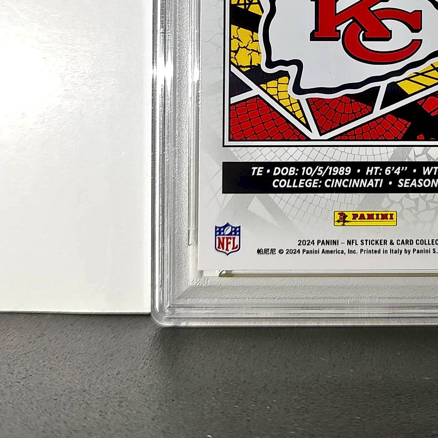 Travis Kelce 2024 Panini Sticker Collection 078/199 #1 Gold Foil PSA 9 Mint