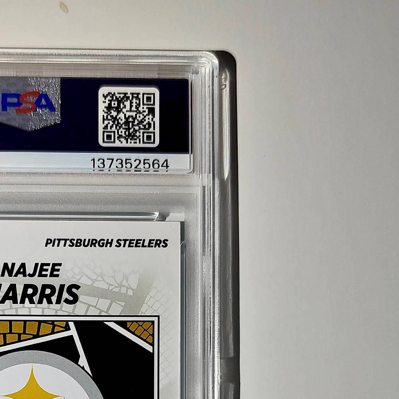 Najee Harris 2024 Panini Sticker Collection 260/349 #13 Blue Foil PSA 8 NM-MT