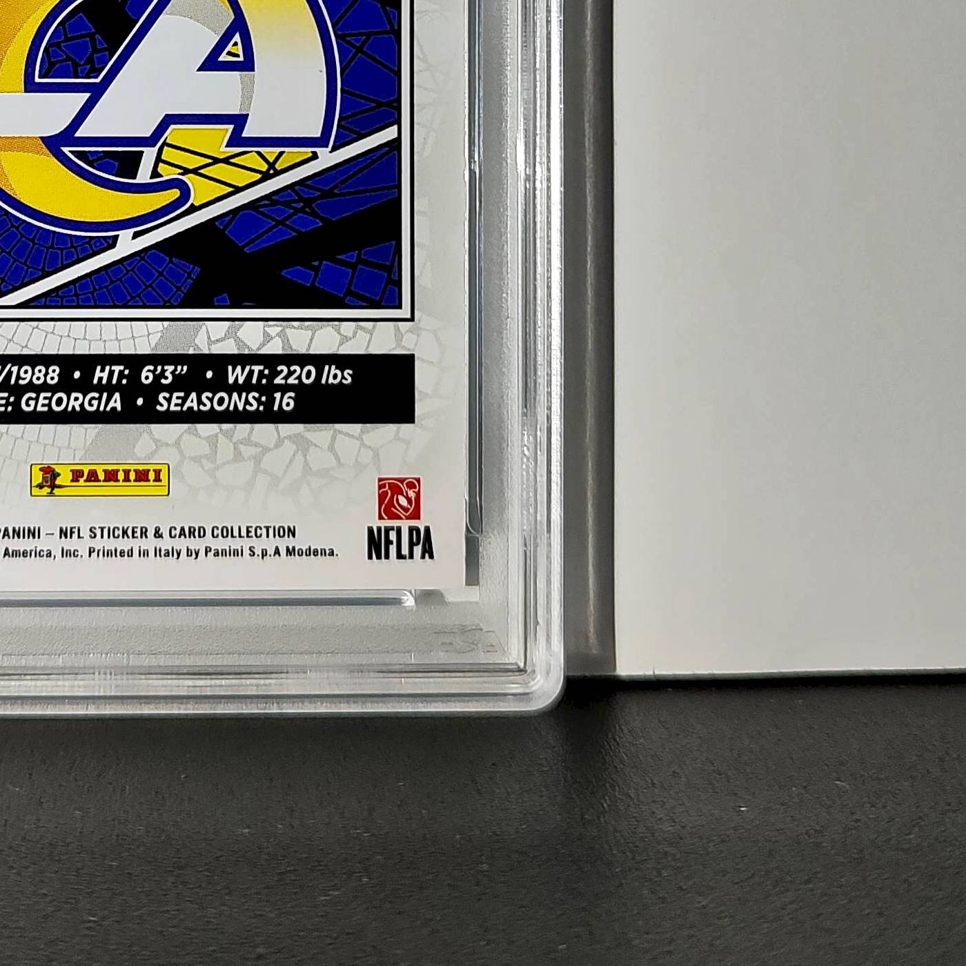 Matthew Stafford 2024 Panini Sticker Collection 38/349 #14 Blue Foil PSA 8 NM-MT