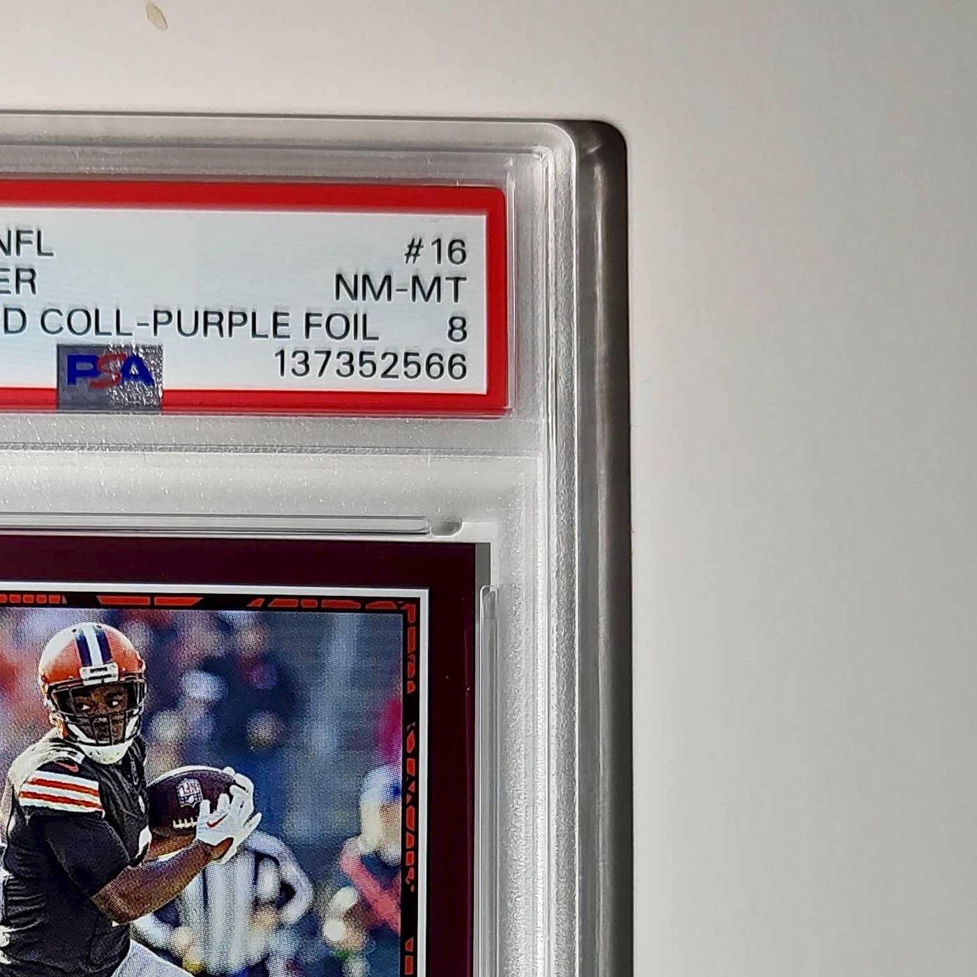 Amari Cooper 2024 Panini Sticker Collection 039/099 #16 Purple Foil PSA 8 NM-MT