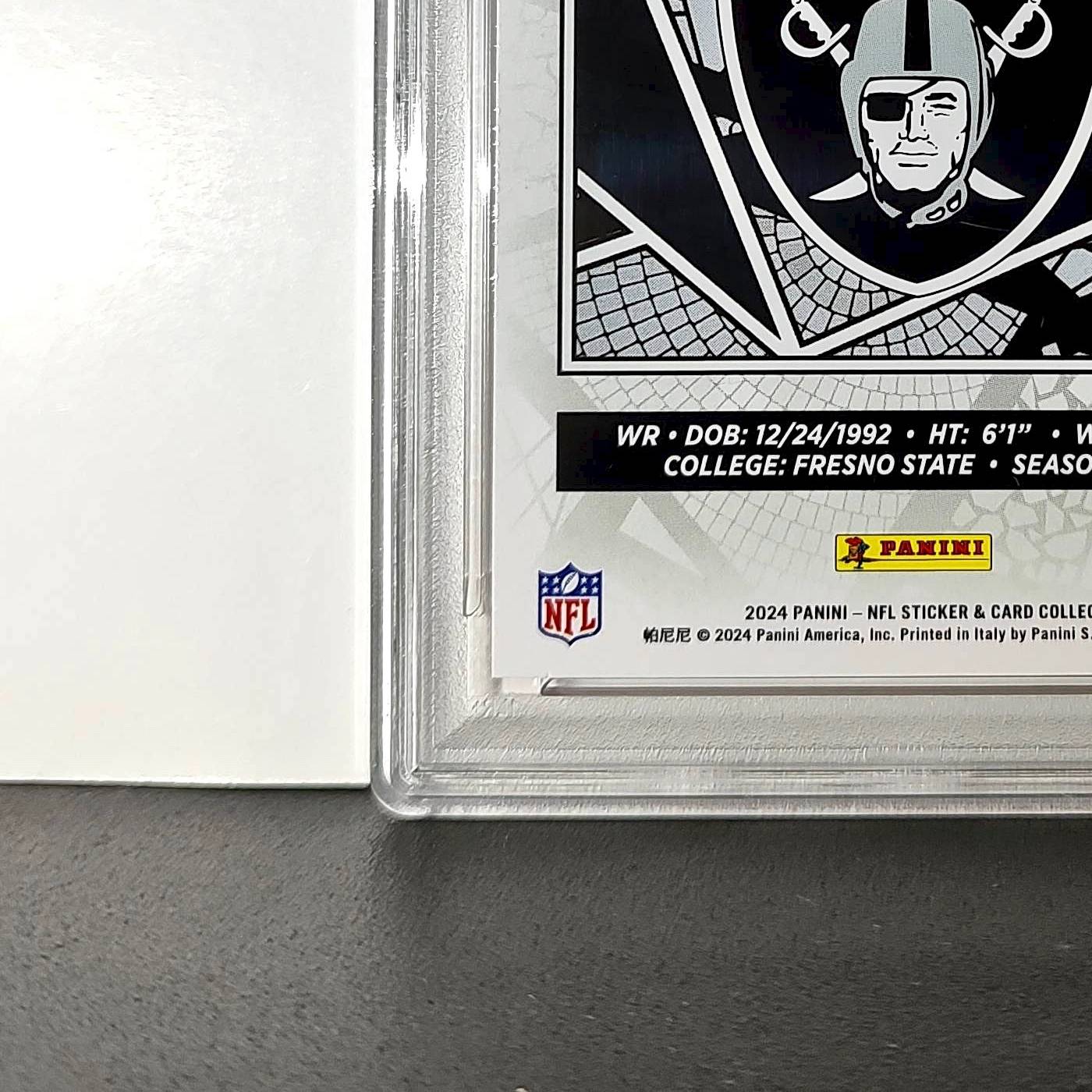 Davante Adams 2024 Panini Sticker Collection 097/299 #35 Red Foil PSA 8 NM-MT