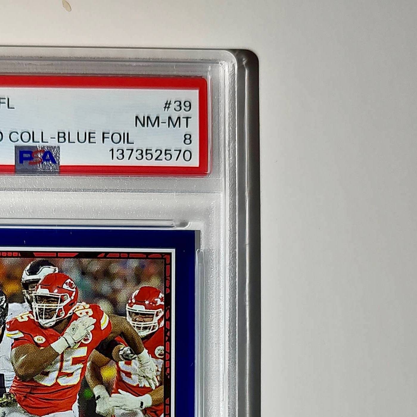 Chris Jones 2024 Panini Sticker Collection 237/349 #39 Blue Foil PSA 8 NM-MT