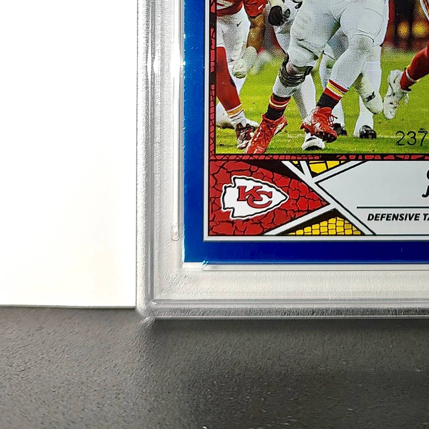 Chris Jones 2024 Panini Sticker Collection 237/349 #39 Blue Foil PSA 8 NM-MT