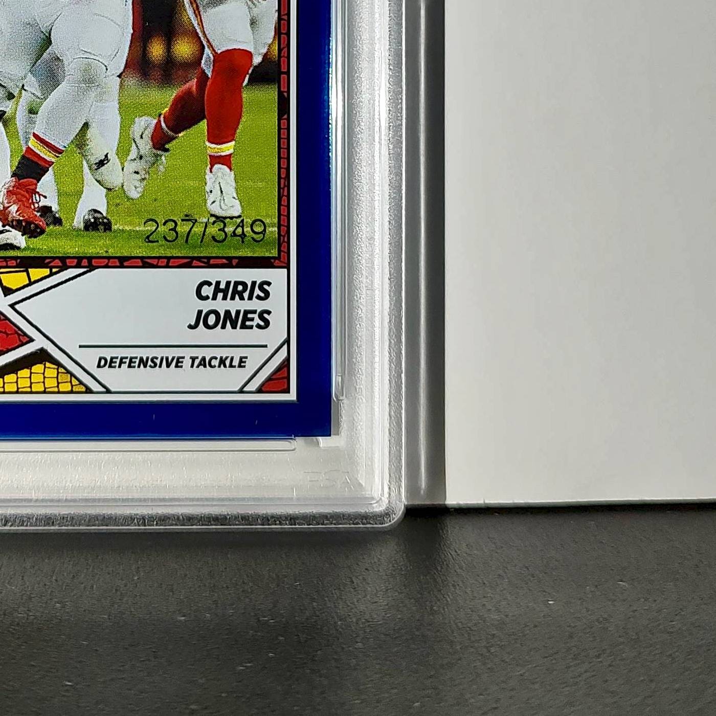 Chris Jones 2024 Panini Sticker Collection 237/349 #39 Blue Foil PSA 8 NM-MT