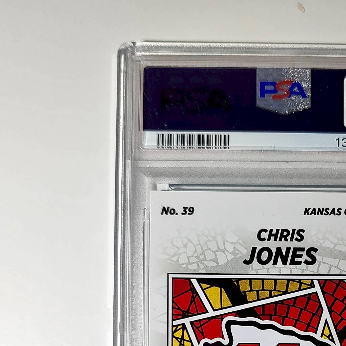 Chris Jones 2024 Panini Sticker Collection 237/349 #39 Blue Foil PSA 8 NM-MT