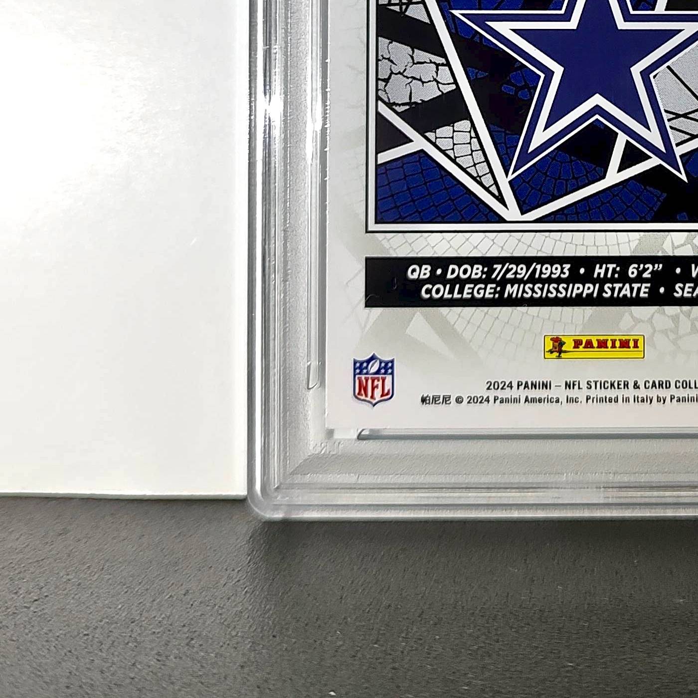 Dak Prescott 2024 Panini Sticker Collection 167/349 #57 Blue Foil PSA 8 NM-MT